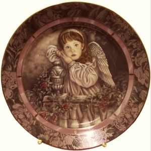 Vtg '93 Plate Hope Gardens Of Innocence Gold Trim